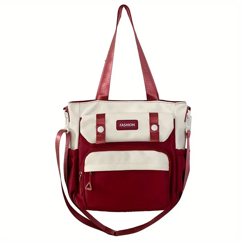 Chic Vintage-Inspired Canvas Tote Bag for Women - Waterproof, Adjustable Strap, Large Capacity Crossbody & Shoulder Handbag