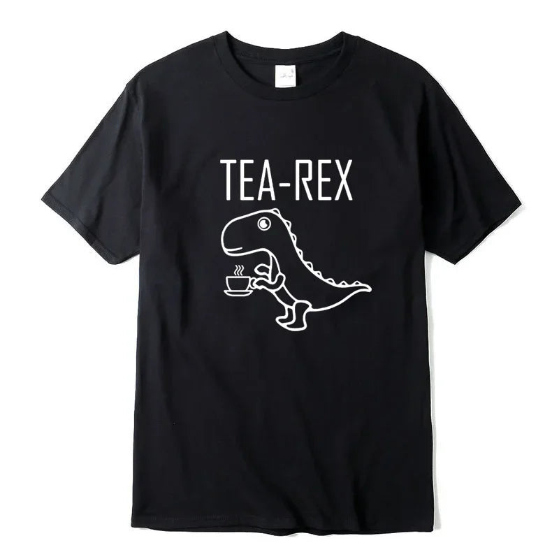 Summer Casual Men's T-shirt Top Quality 100% Cotton Cool Funny Dinosaur Design Printing O-neck For Men T-shirt Male Tee Shirts