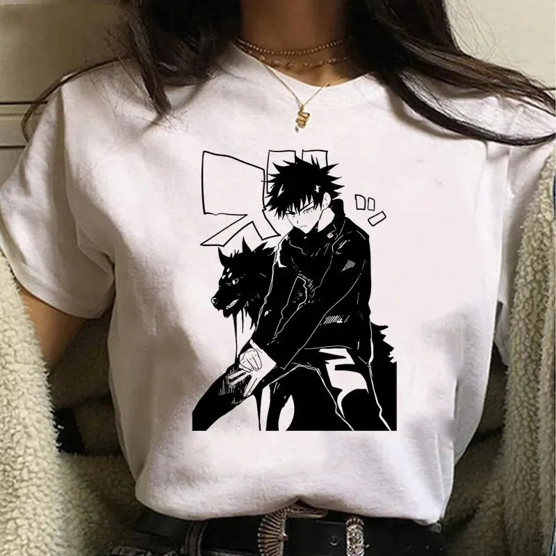 Goth Clothes Gojo Graphic Tshirt Anime Jujutsu Kaisen Funny Summer T-shirt for Women Japanese T Shirts Cartoon Woman Tshirts