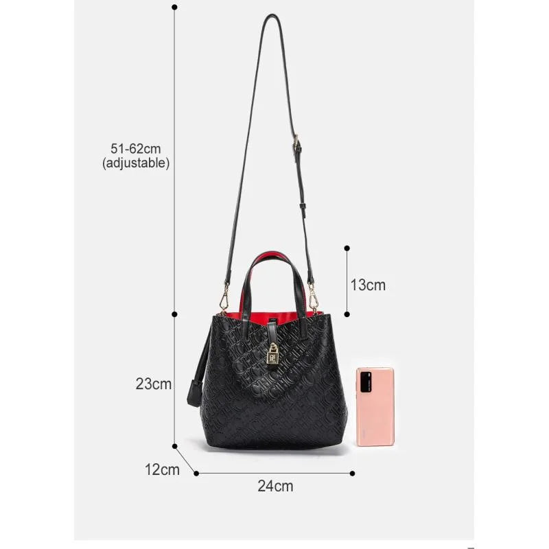 CH Fashion Brand Women's Handbag Large Capacity Casual Diagonal letter Silver Fox Is PU Leather Shoulder Bag