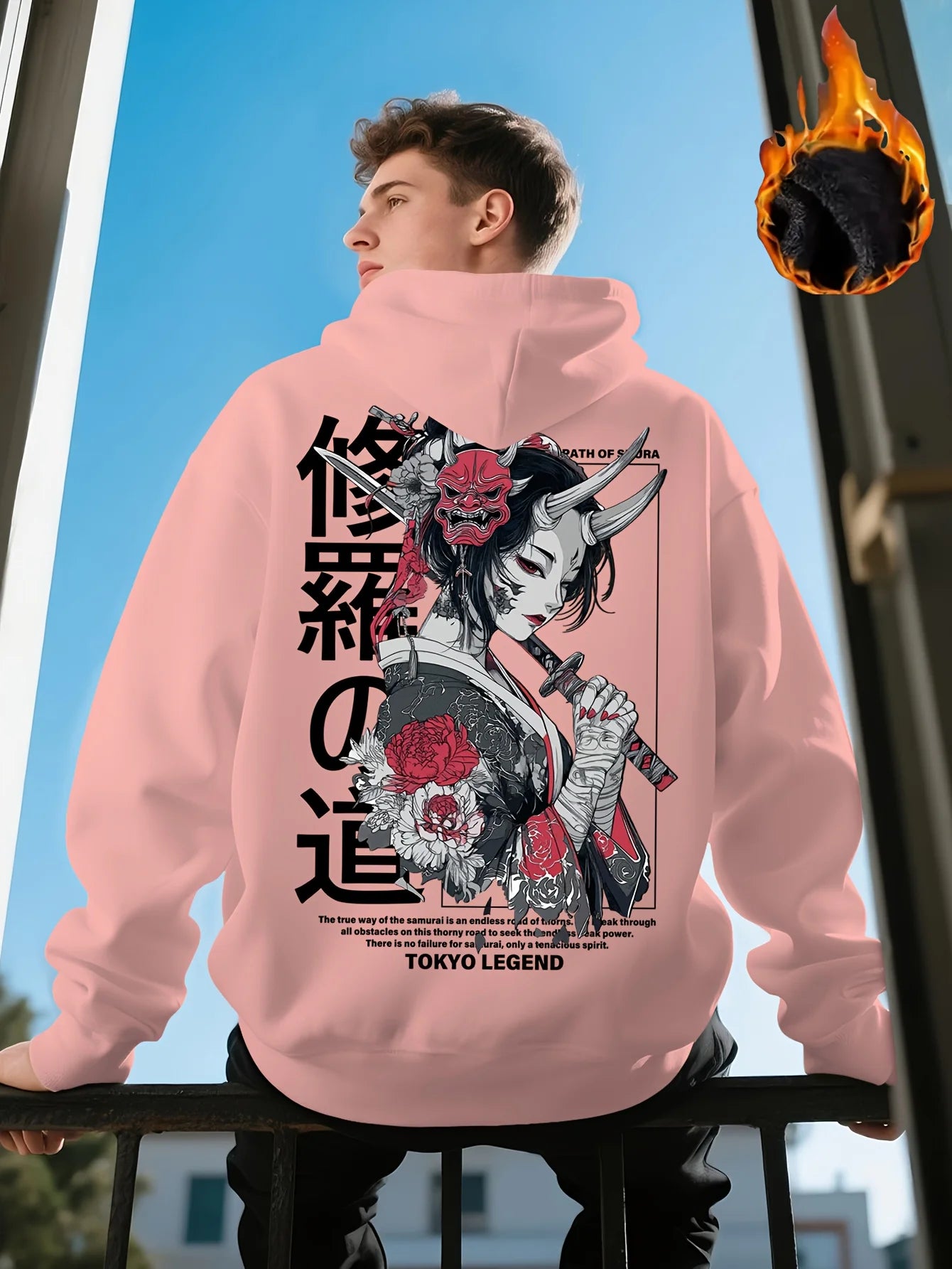 Japan Anime Beauty Samurai Street Sakura Men Women Pullover Hoodie Harajuku Y2K Casual Retro Autumn Winter Longsleeve Sweatshirt
