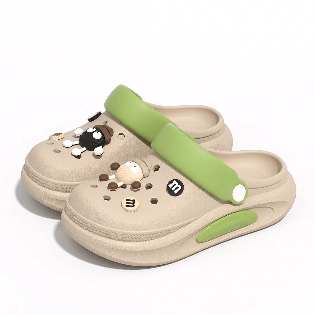 Summer Clogs Women Cute 3D Charms Garden Sandals Lightweight Soft EVA Beach Slippers Outdoor Non Slip Fashion Thick Sole Shoes