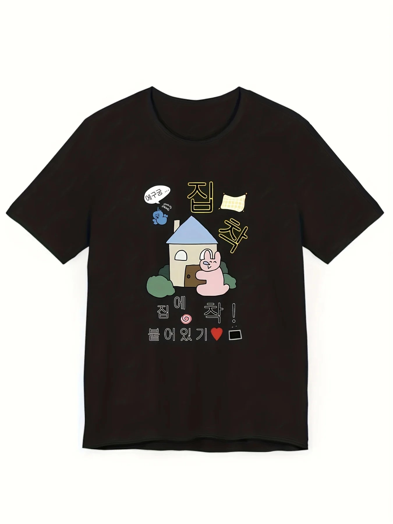 Women Cute Printed Summer T Shirt Korean Ins Style Ootd Y2k Retro Street Style Slim Soft Casual Top for Dating Daily Wear