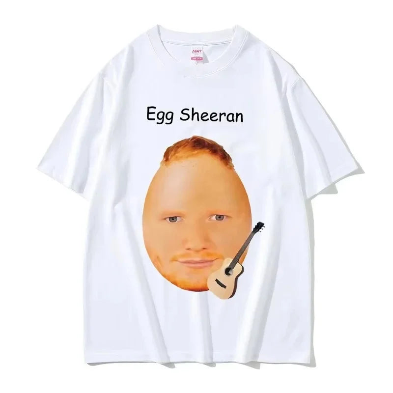Funny Egg Ed Sheeran Meme T Shirts Men Women Fashion Casual Harajuku T-shirts Men's Crewneck Short Sleeve T-shirt