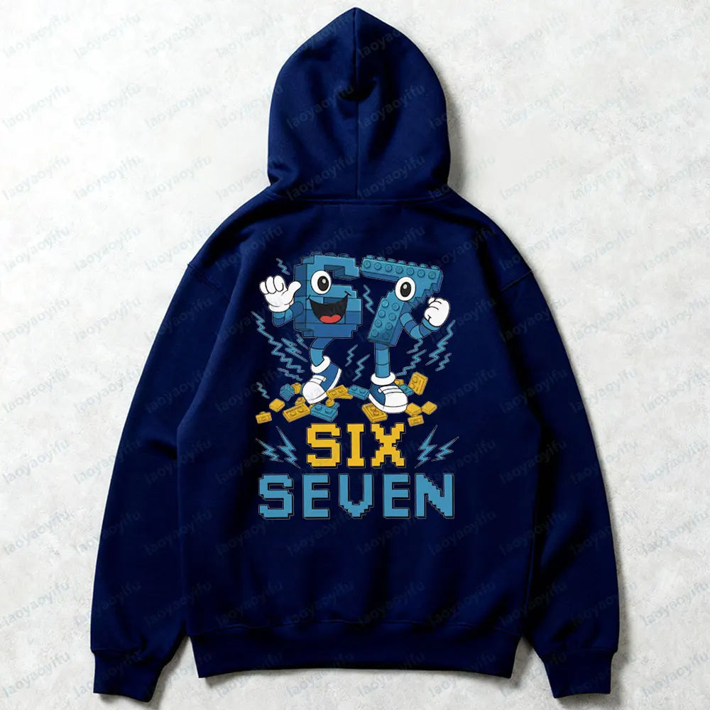 Steal A Brainrot 67 Meme Hoodies Funny Meme Unisex Sweatshirt Six and Seven Brainrot Tops Men Women Christmas Fashion Streetwear