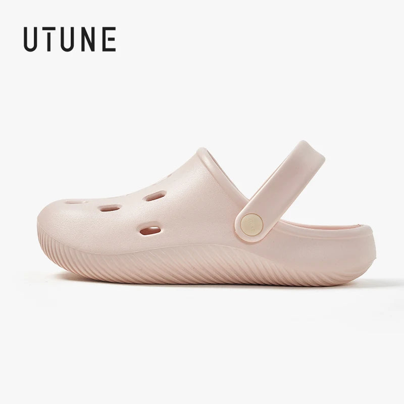 UTUNE 2025 Summer New Design Lightweight Breathable Clogs Unisex Non-Slip Slippers Beach Sandals Trendy Comfortable Casual Shoe