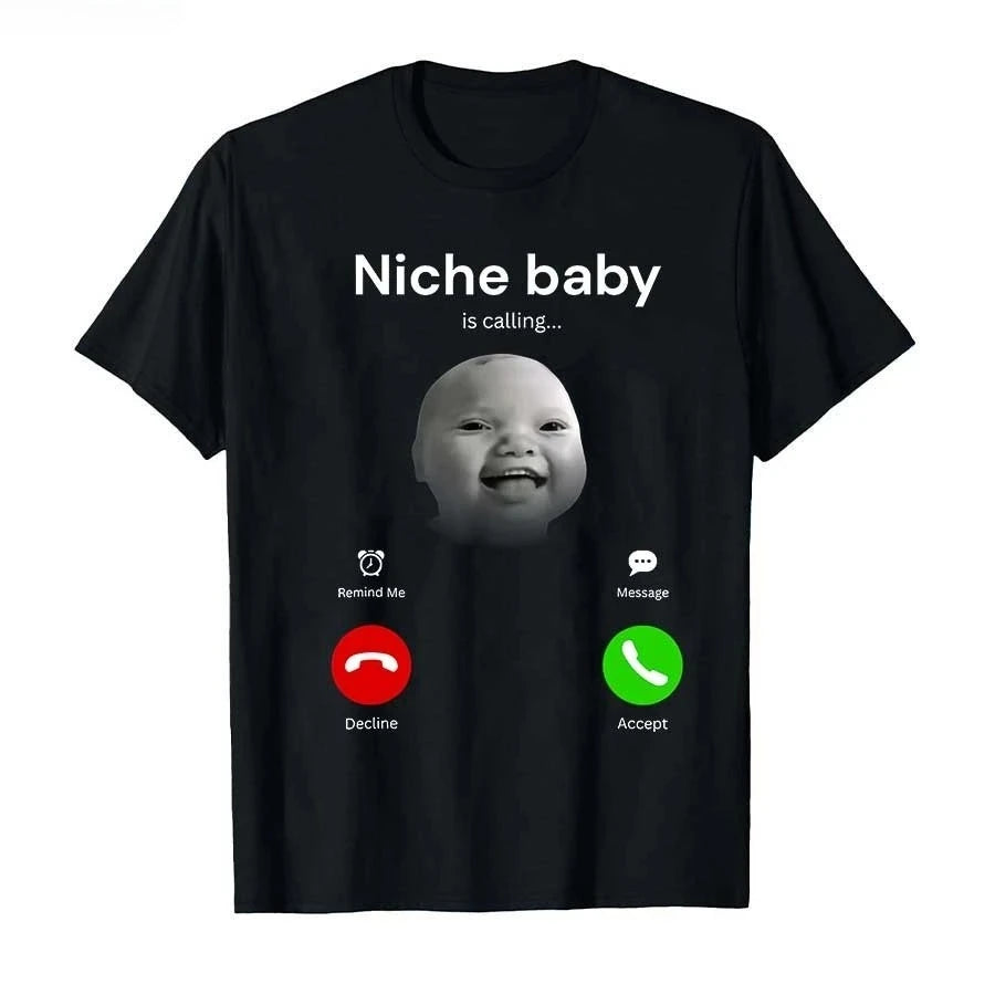 Funny AI Baby Holding Laugh Meme Viral Trend T-shirt for Women T Shirts Short Sleeve Tops Streetwear Women's Tees Casual Clothes