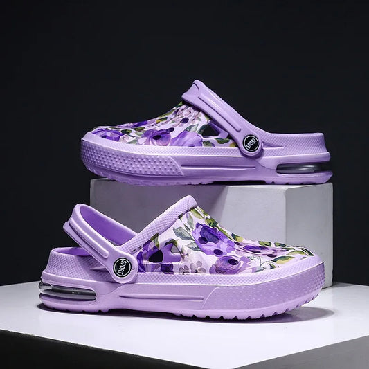 2006 Women's Ethnic Shoes Clogs Soft Sole Two-way Wear for Beach Mules and Pool Women Garden Slides Indoor Nursing Clogs Sandals