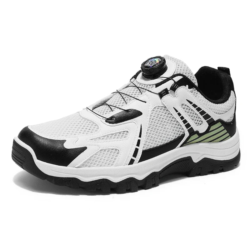 Men's breathable casual sneakers summer soft sole non-slip outdoor running shoes classic Rotating shoelaces light sports shoes