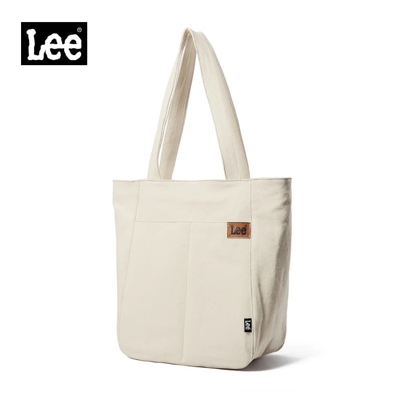 LEE Denim Blue Women Causal Large Capacity Tote Bag Jeans Beige Ladies Work Shoulder School Student Laptop Book Bag