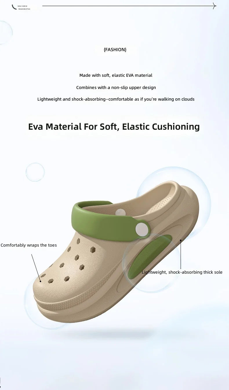 Summer Clogs Women Cute 3D Charms Garden Sandals Lightweight Soft EVA Beach Slippers Outdoor Non Slip Fashion Thick  Sole Shoes