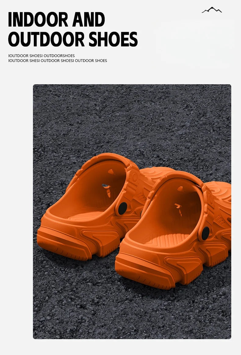 Men's New Spring and Summer Style Mecha-Style Eva Comfortable Casual Soft Thick-Soled Simple Indoor Home Outdoor Vacation Versatile Clogs