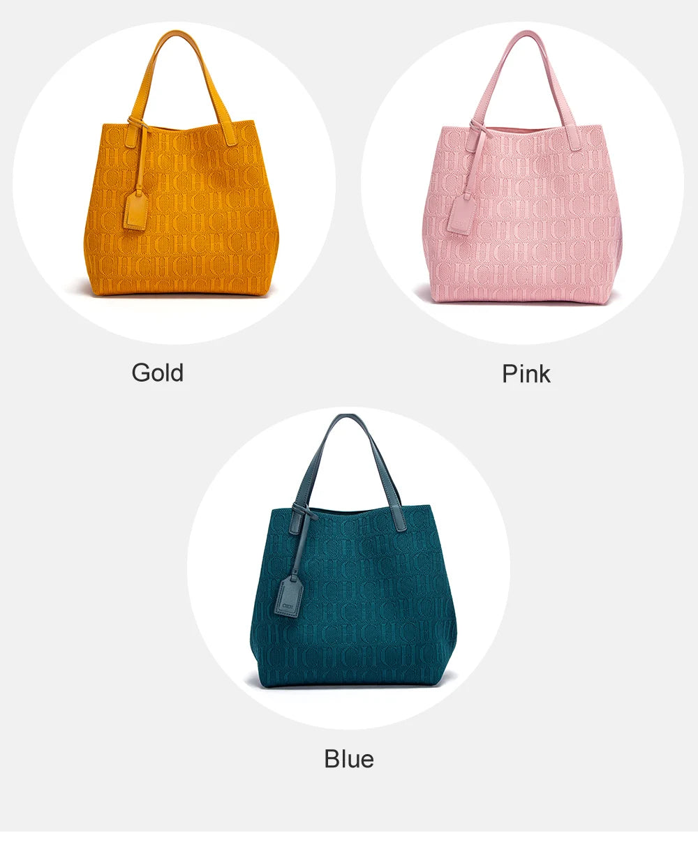 Fashionable Classic New Solid Color Outer Bag Women's Handbag Exquisite Handcrafted Weaving Large Capacity Handbag