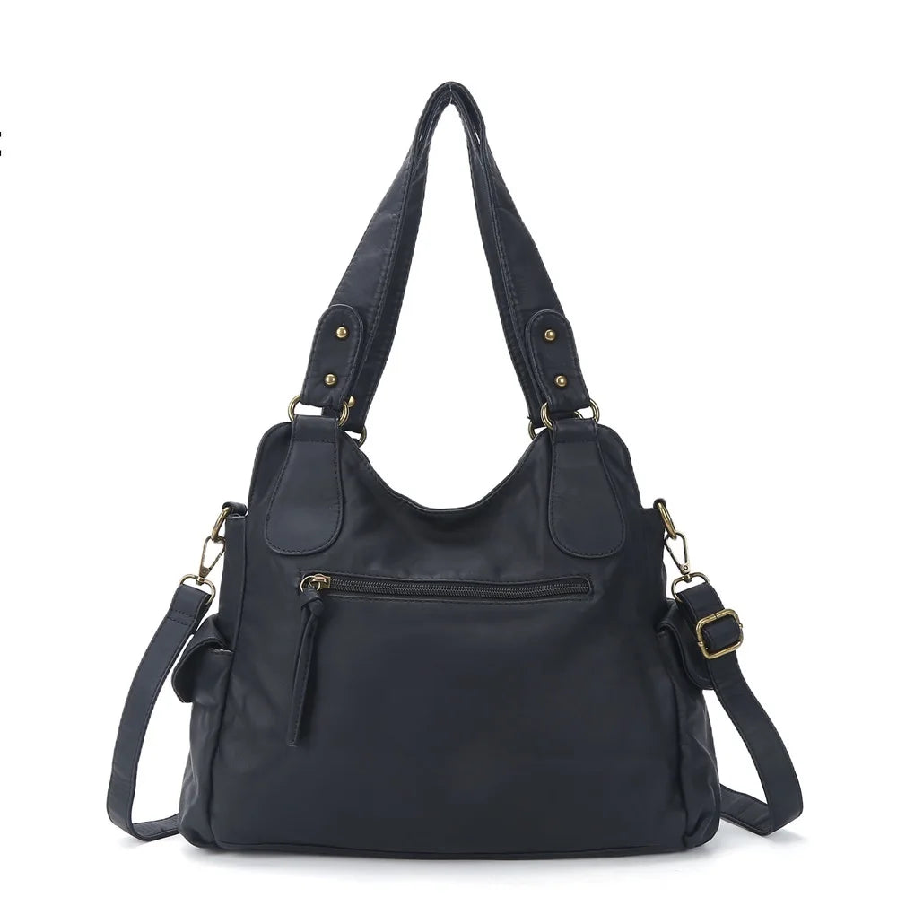 Vintage Bag PU Leather Shoulder Bags Women Handbags Female Satchel Large Fashion Crossbody Bag Black Leopard bolsa feminina
