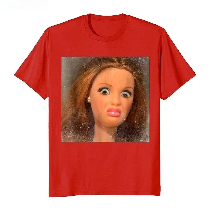 Funny Disgusting Doll Face Meme T-shirt For  Women T Shirts Short Sleeve Tops  Tee