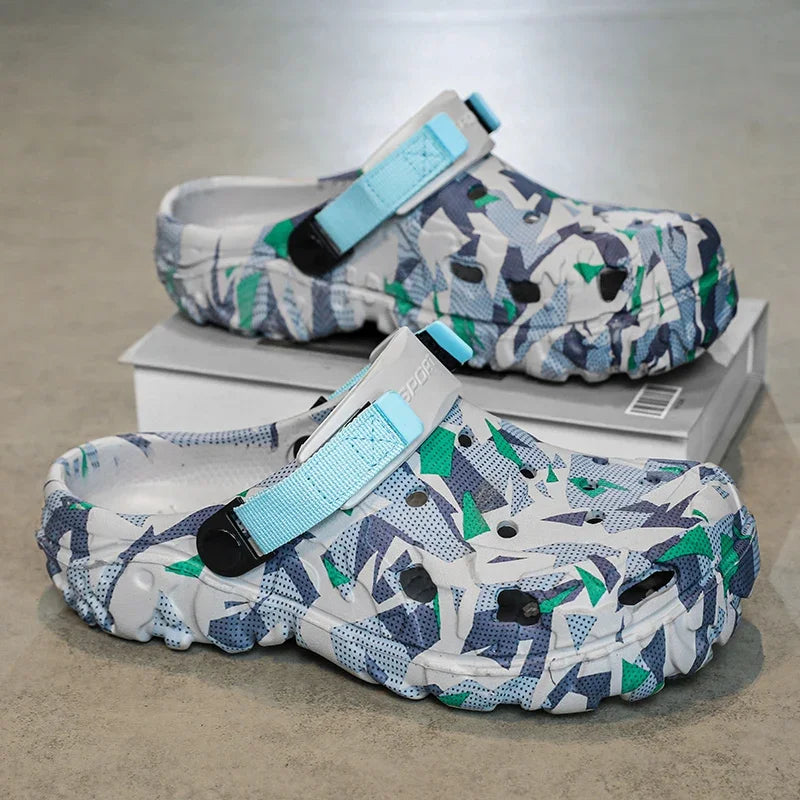 Shoes Men's Clogs Slippers Sandals 46 47 Male Garden Shoes Flat Camouflage Sandals Male Big Size Outdoor Flip Flops Home Clogs
