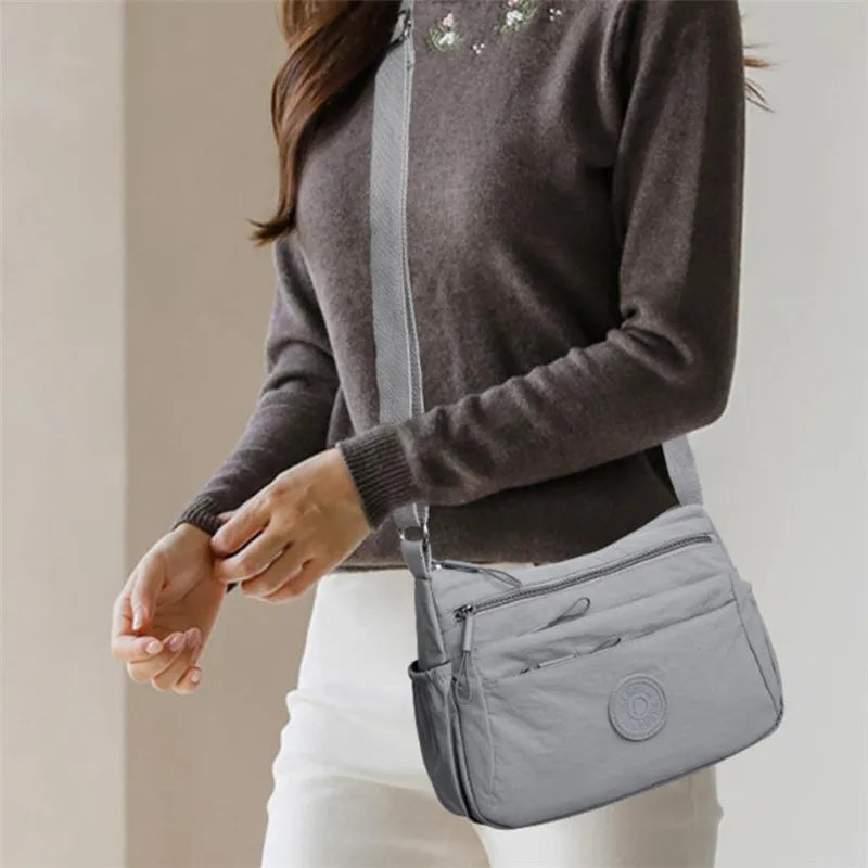Multi-Layer Casual Crossbody Bag for Women, Solid Color Multi-Pocket, Versatile for Commuting, Travel, Shopping, Mother'S Gift