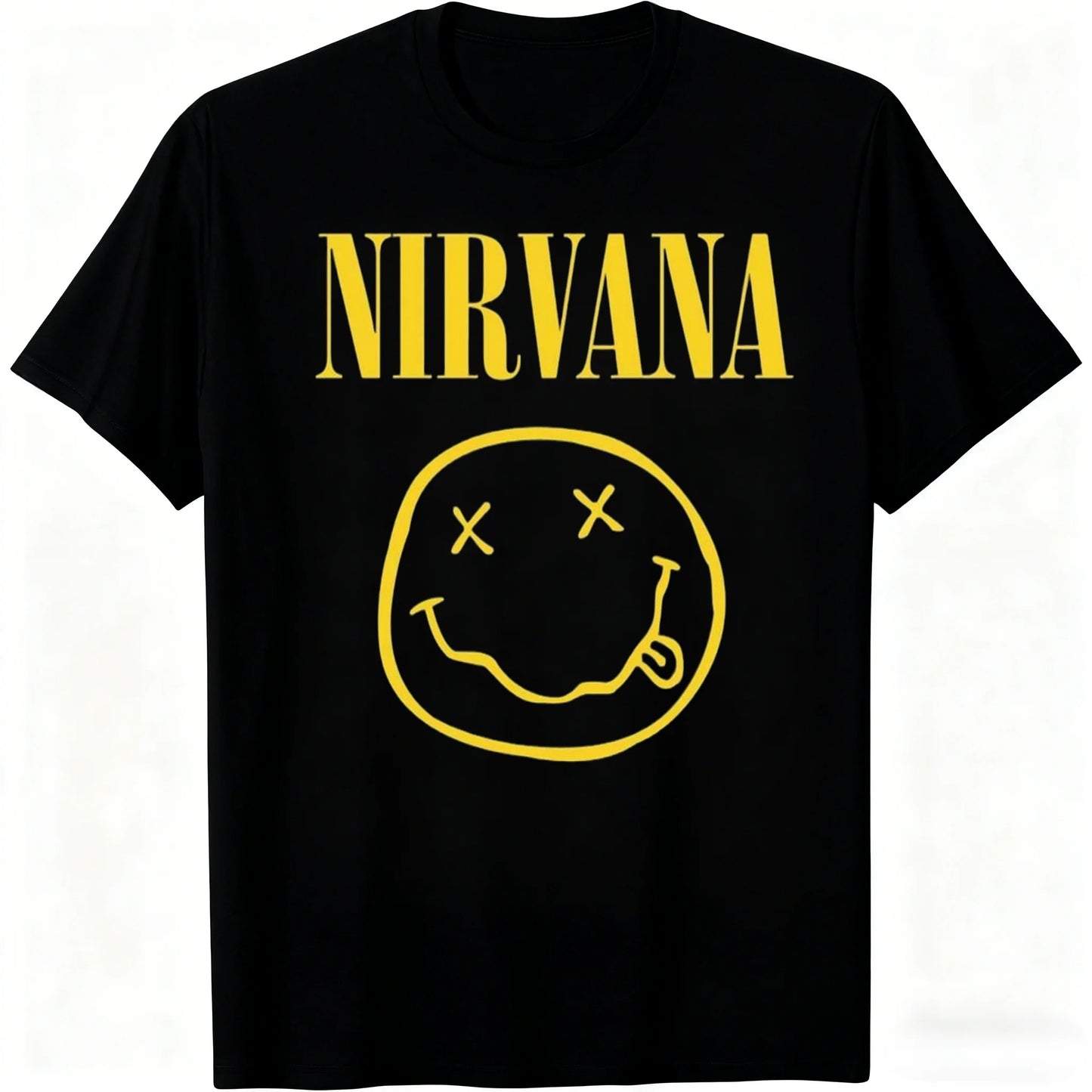 New Nirvana rock band men's 100%cotton T-shirt hip-hop style Men's and Women's oversized Y2K Tee Casual Loose Outdoor Street
