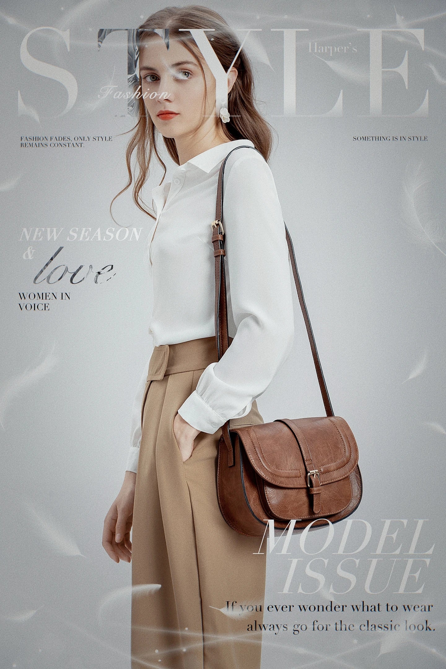 Crossbody Bags for Women Saddle Shoulder Purse and Boho Handbags with Strap Faux Leather CT20154E