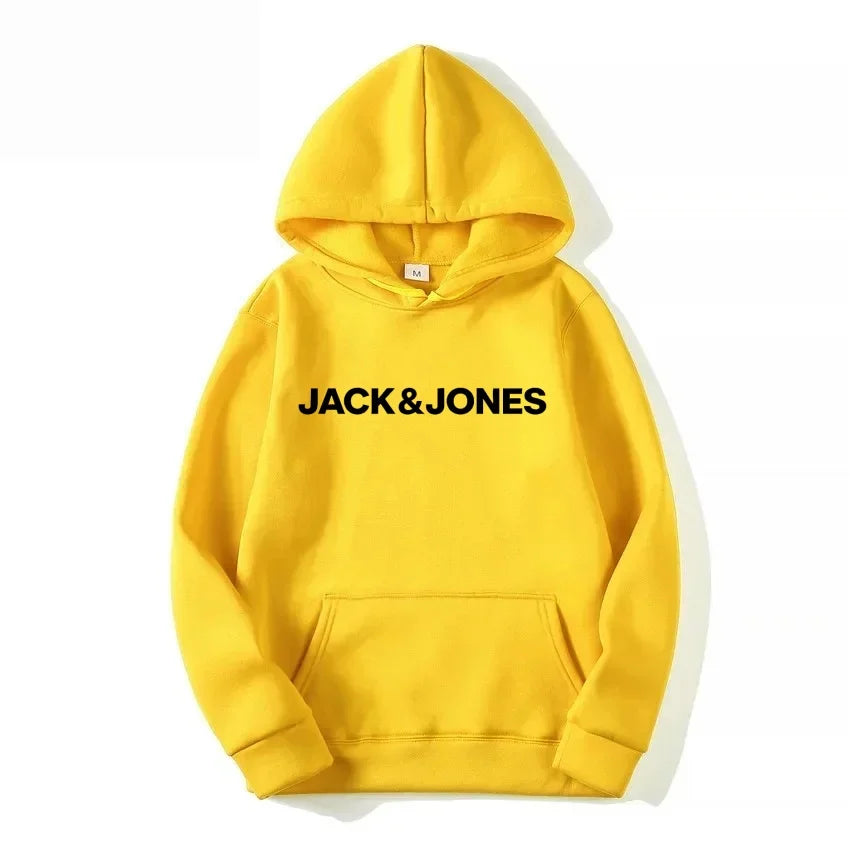 Jack & Jones Men's and Women's Hooded Sweatshirts, Fashionable Loose and Casual, Comfortable Printed Sportswear, Streetwear