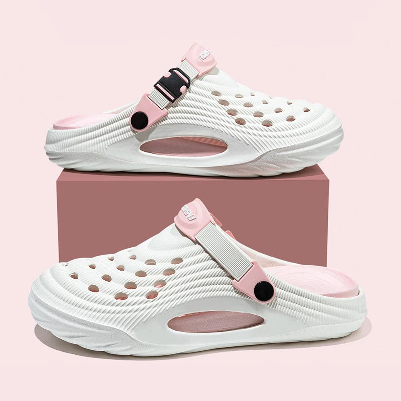 Summer Non Slip Platform Clogs Sandals Men Couple Soft Sole Breathable Beach Slippers Woman Comfortable Slin On Sport Slippers
