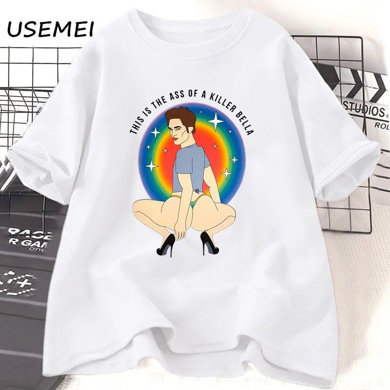This Is The Ass of A Killer Bella Tshirt Men Women Robert Pattinson T-Shirt Twilight Saga Meme Graphic T Shirts Oversized Tees