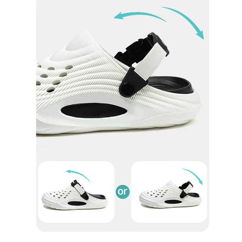 Summer Non Slip Platform Clogs Sandals Men Couple Soft Sole Breathable Beach Slippers Woman Comfortable Slin On Sport Slippers