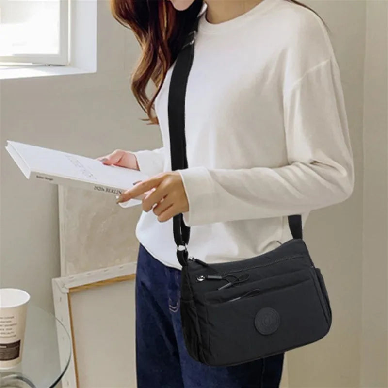 Multi-Layer Casual Crossbody Bag for Women, Solid Color Multi-Pocket, Versatile for Commuting, Travel, Shopping, Mother'S Gift