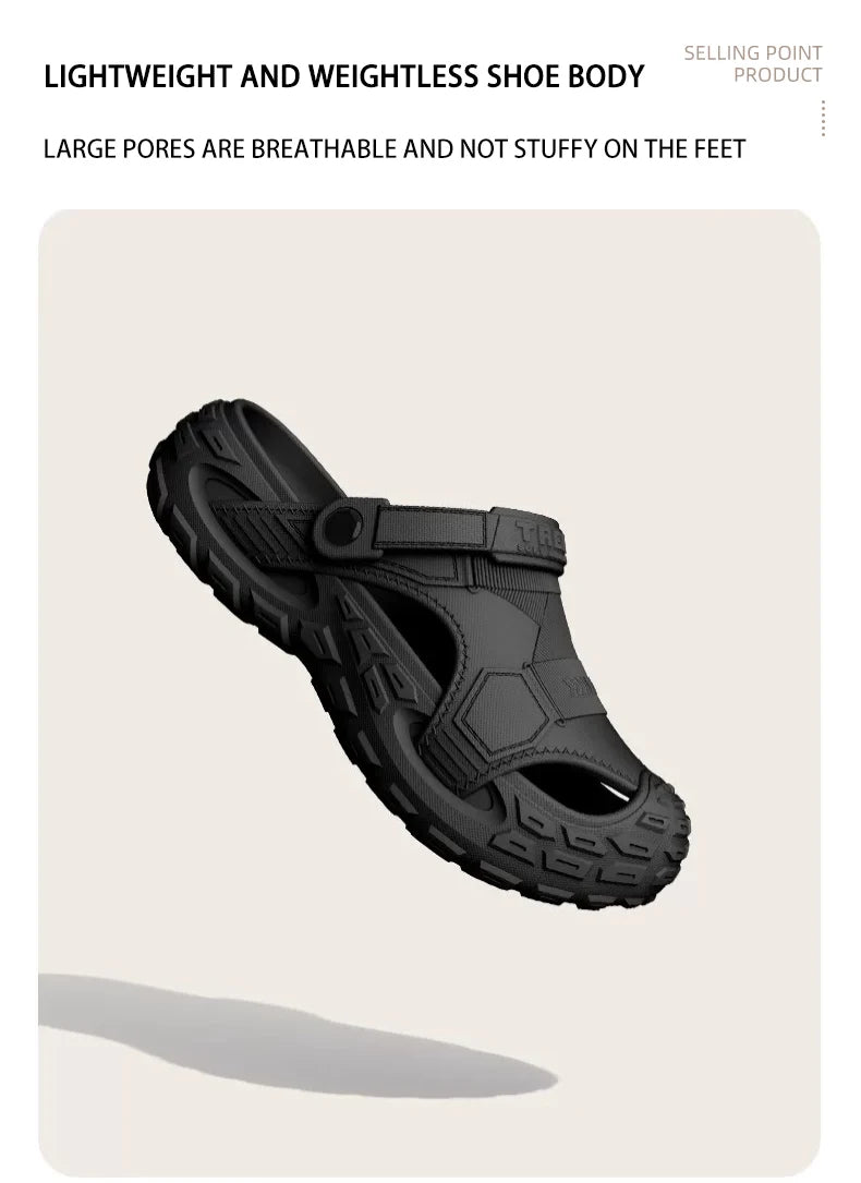 Men's Outdoor Summer Wearable Clog Shoes Anti-Slip Breathable Odor-Resistant Slip-Resistant Sandals