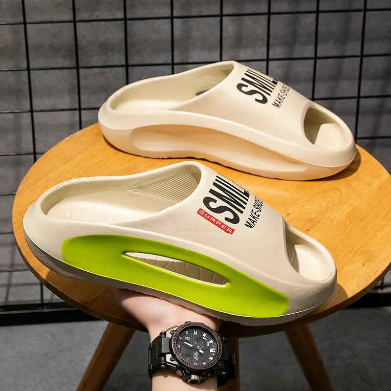 Outdoor Women and Mens Summer 2025 Men's Slippers EVA Lightweight Slides Indoor Leisure Beach Shoes Comfort Soft Men's Slippers