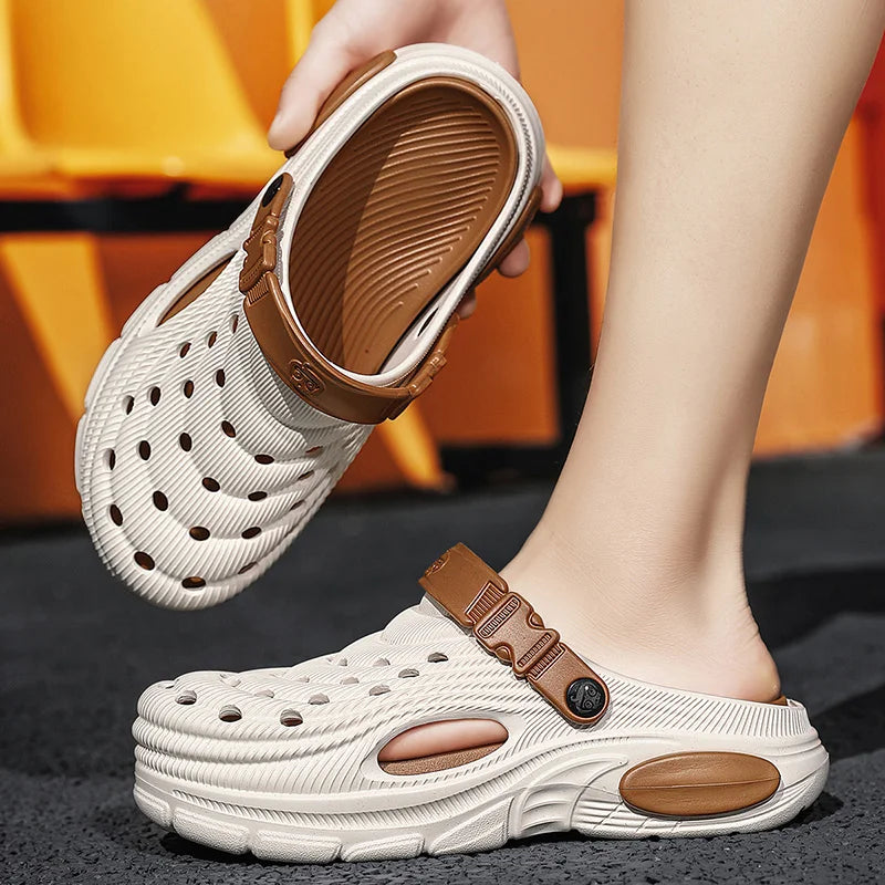 Plus Size47 48 Men Clogs Sandals Summer Outdoor Garden Clogs Hole Shoes Male Casual Shoes Water Shoes Comfort Home Soft Slippers
