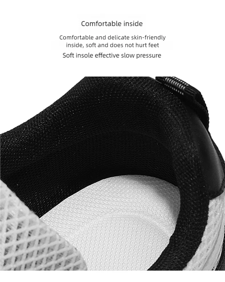 Men's breathable casual sneakers summer soft sole non-slip outdoor running shoes classic Rotating shoelaces light sports shoes