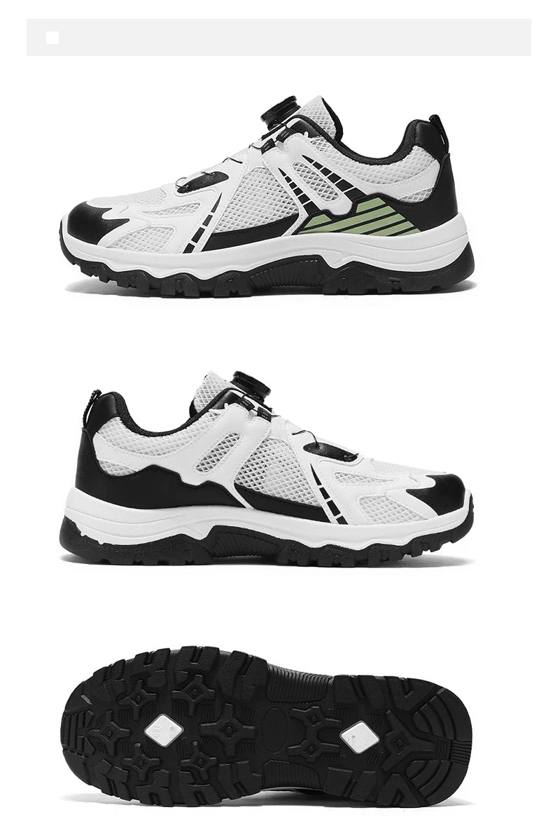 Men's breathable casual sneakers summer soft sole non-slip outdoor running shoes classic Rotating shoelaces light sports shoes