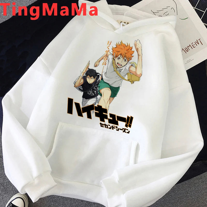 Oya Oya Oya Haikyuu Japanese Anime Hoodies Men Kawaii Cartoon Nekoma Graphic Streetwear Kuroo Volleyball Sweatshirts Male