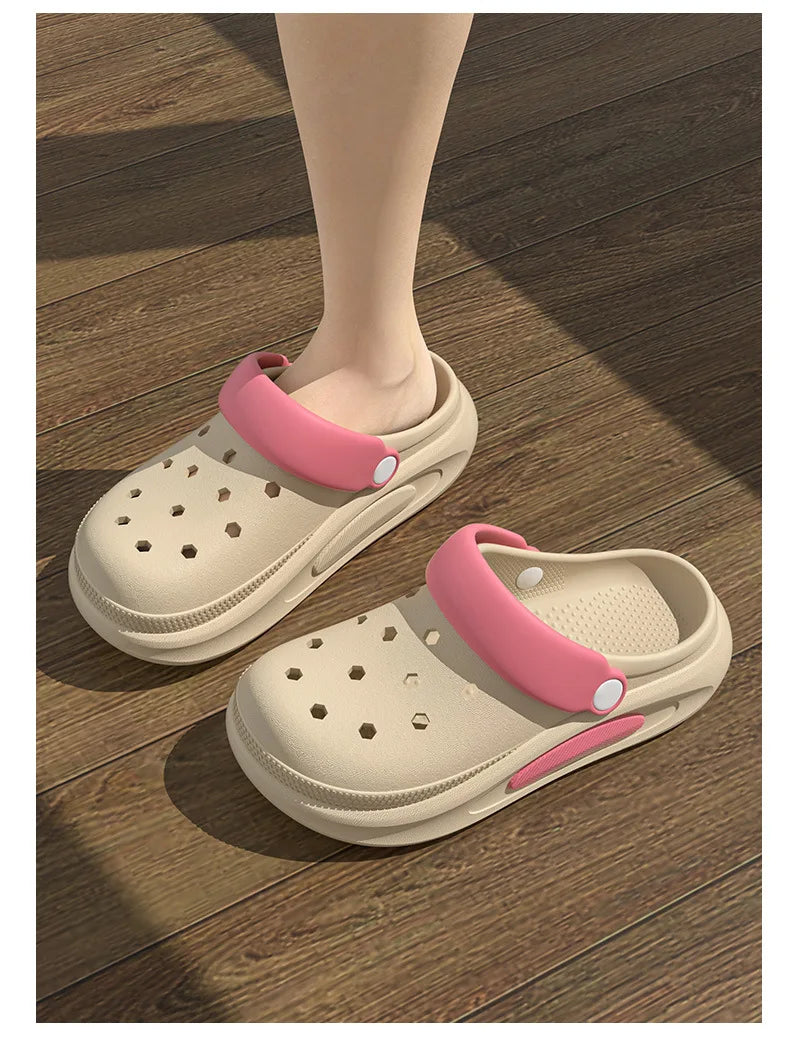 Summer Clogs Women Cute 3D Charms Garden Sandals Lightweight Soft EVA Beach Slippers Outdoor Non Slip Fashion Thick  Sole Shoes