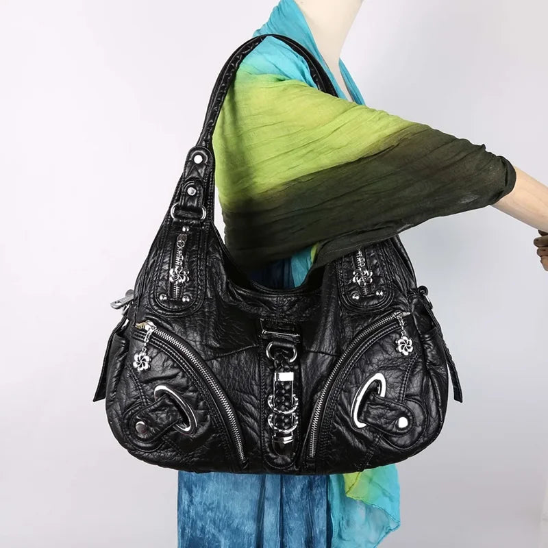 Angel kiss Women Handbags Fashion Shoulder Bag Large Tote Top-handle Shopping Pack Multifunctional Satchel Lady Hobos  Big Purse