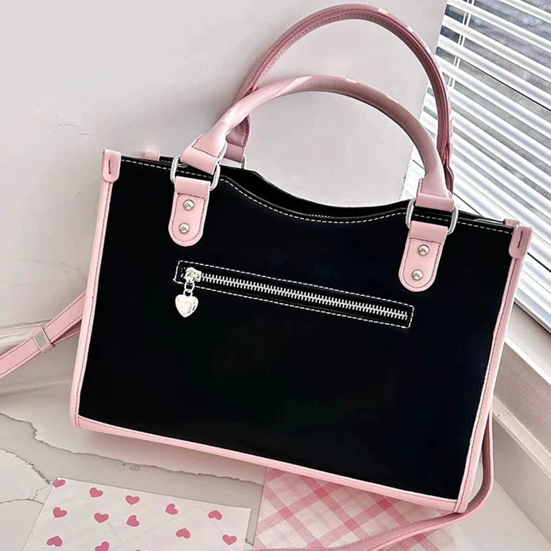 Y2K Cute Ita Bag Girl Transparent Messenger Bag Women's Fashion Shoulder Crossbody Bag Ladys DIY Display Tote Bag Lolita Handbag