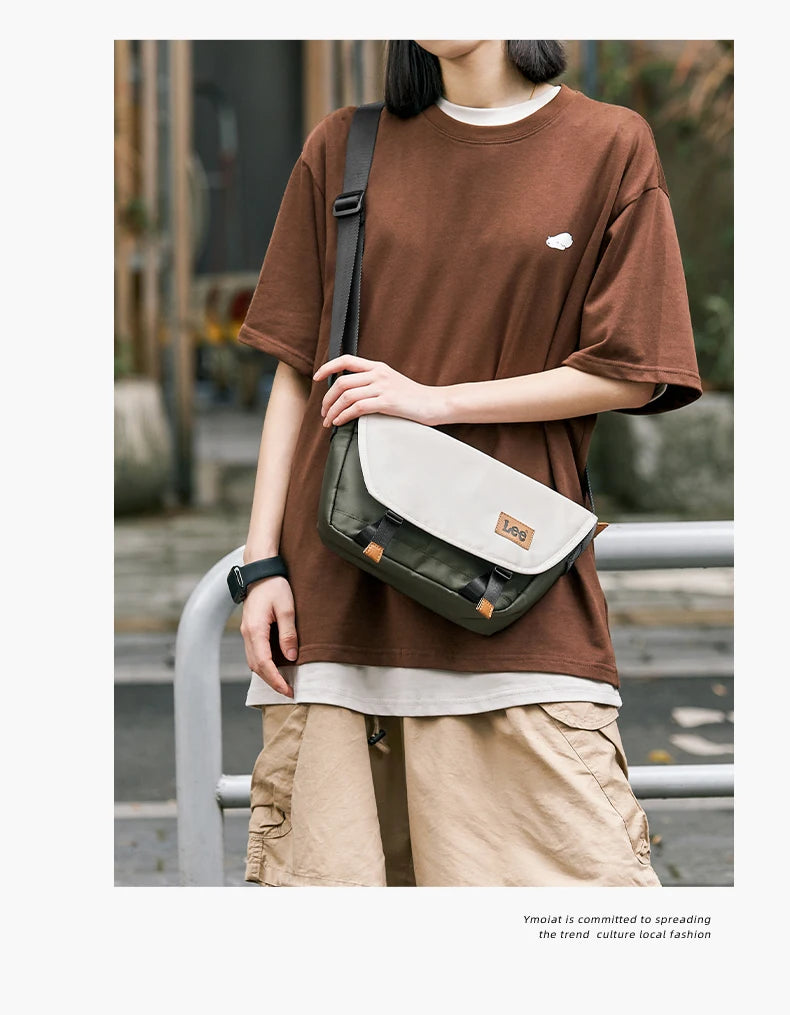 LEE Oxford Waterproof Women Shoulder Bag Vintage Messenger Bag Scratch-Resistant Casual Travel Crossbody Bag Ladies Daily Use