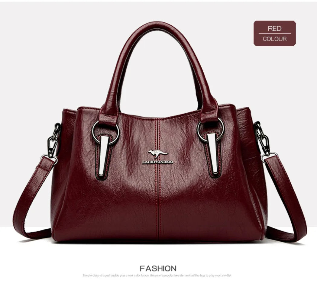 Genuine 3Layers High Quality Soft PU Leather Ladies Shoulder Crossbody Bags for Women  Luxury Handbags  Women  Designer A Main