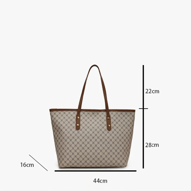 Large Capacity Shoulder Bag Women's PU Leather Handbag for Commuting and Casual Use Versatile Tote Bag