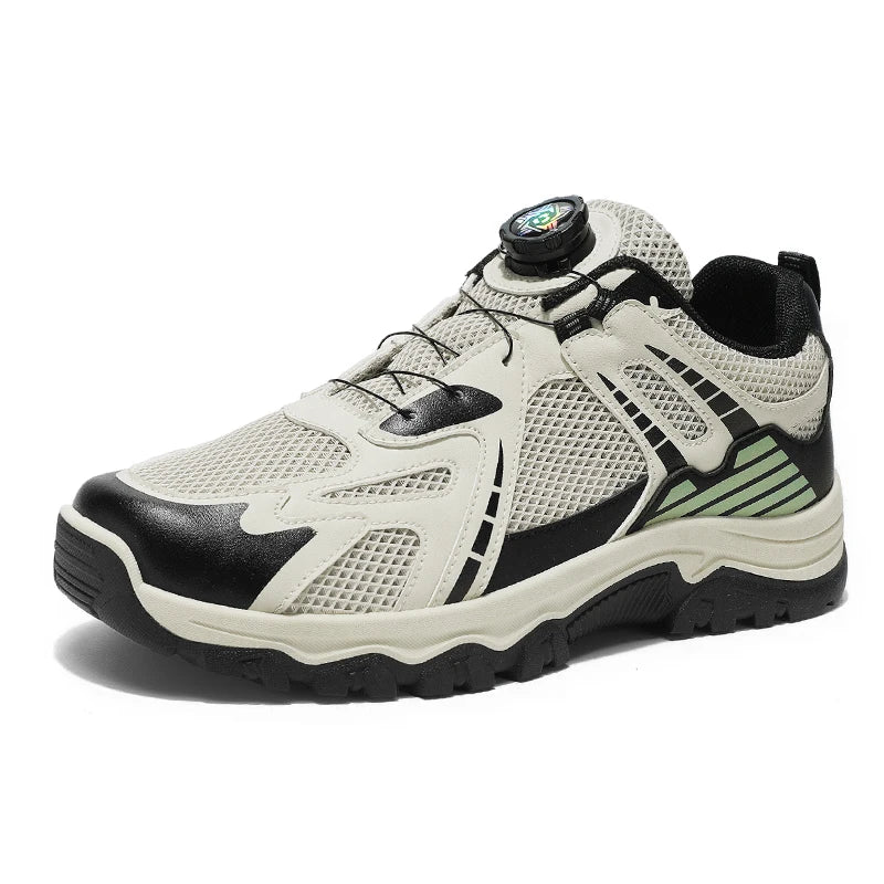 Men's breathable casual sneakers summer soft sole non-slip outdoor running shoes classic Rotating shoelaces light sports shoes