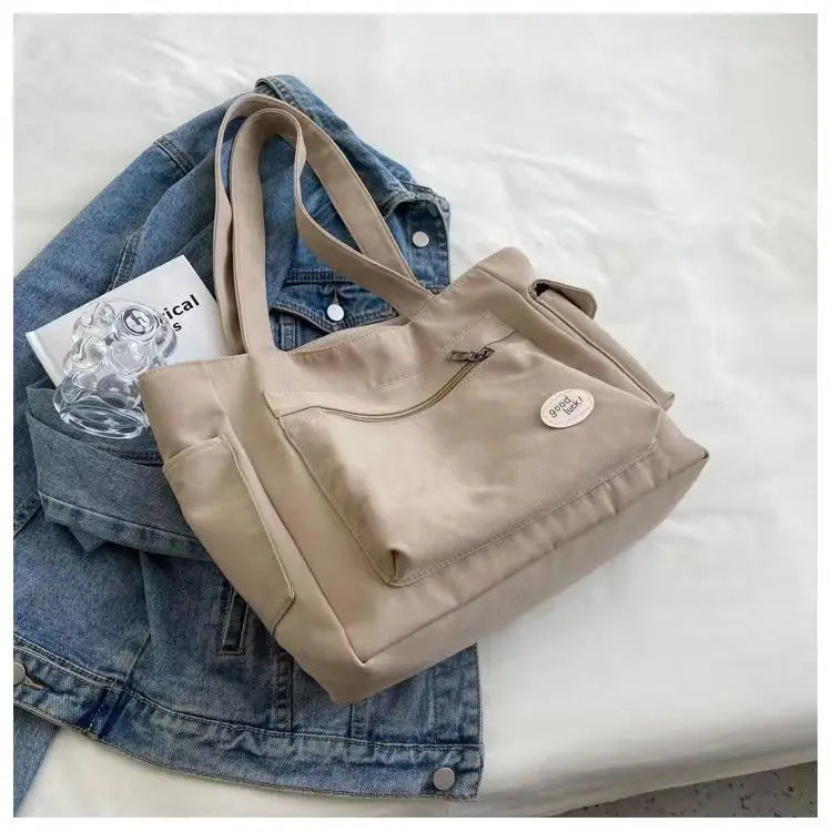 Women's Fashion Shoulder Bag Class Large Capacity Student Tote Bag New Canvas Commuter Handbag Carrying Bags cabas eco bag