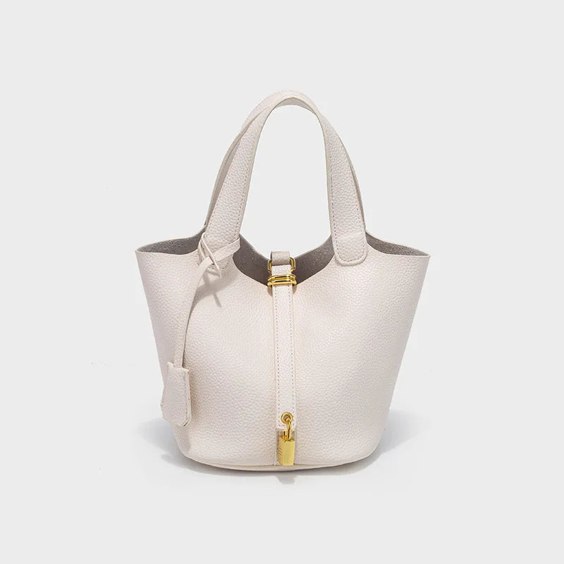 Classic Vegetable BasketpuWomen's Handbag Simple Bucket Bag Mother Bag Fashion Versatile Women's Bag Cross-border