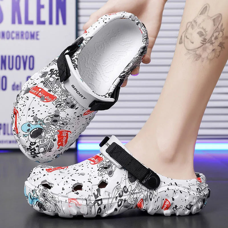 Plus Size46 47 Men Clogs Sandals Summer Outdoor Garden Clogs Hole Shoes Male Casual Shoes Water Shoes Comfort Home Soft Slippers
