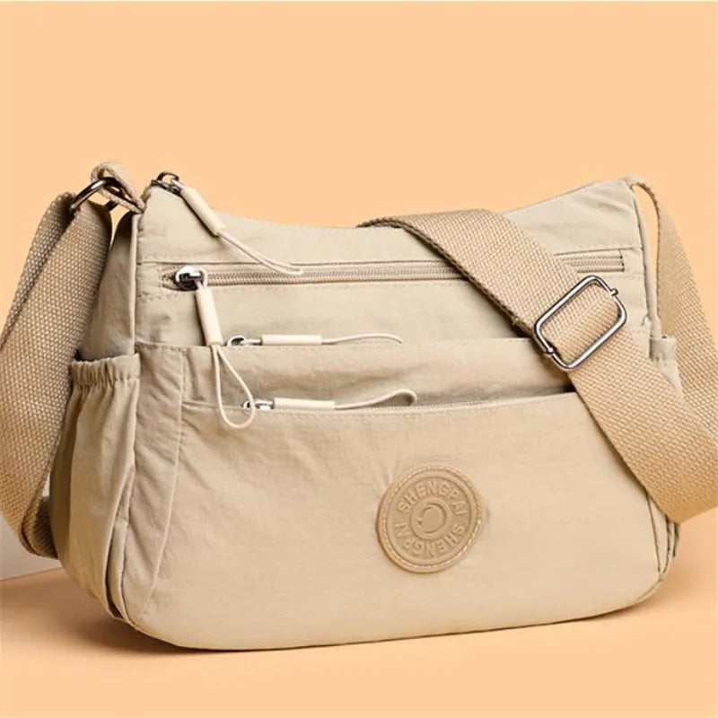 Multi-Layer Casual Crossbody Bag for Women, Solid Color Multi-Pocket, Versatile for Commuting, Travel, Shopping, Mother'S Gift