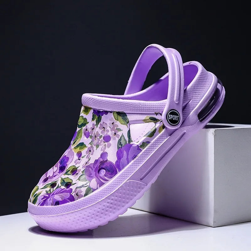2006 Women's Ethnic Shoes Clogs Soft Sole Two-way Wear for Beach Mules and Pool Women Garden Slides Indoor Nursing Clogs Sandals