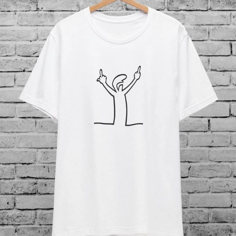 Angry La Linea Unisex T-Shirt for Men Women The Line Osvaldo Vintage Funny Gift 80s Cartoon Summer Casual Comfort Cotton Tees