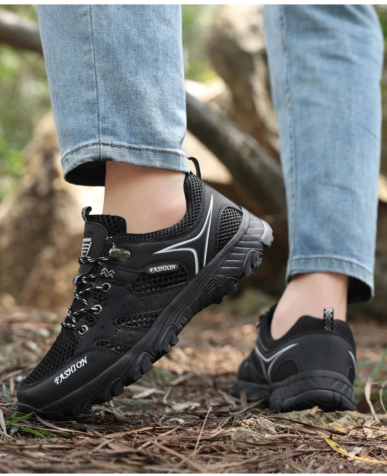 Men's Shoes Mesh Summer Non-slip Platform Soled Outdoor Hiking Shoes
