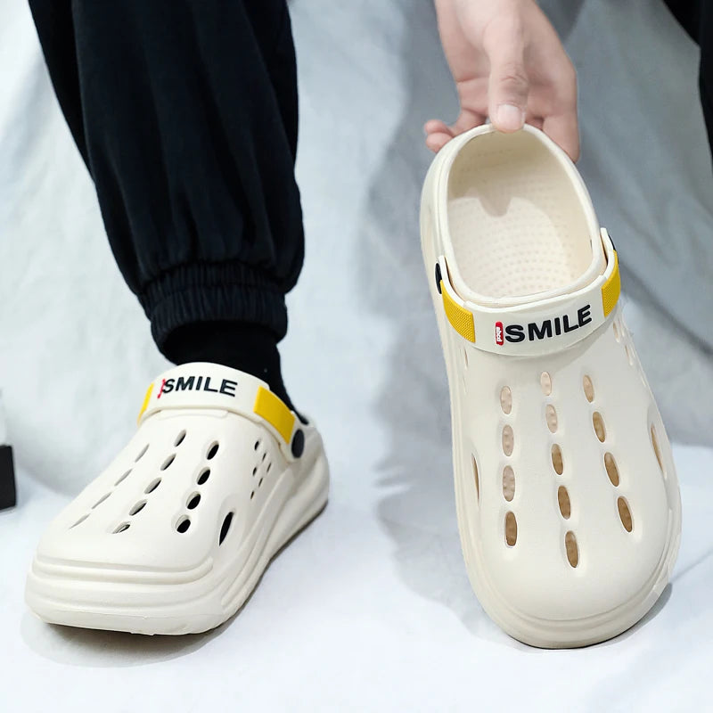 Summer Clogs Sandals 47 Men Clogs EVA Slippers Soft Sole Breathable Beach Slippers Men Home Slippers Outdoor Antiskid Slippers