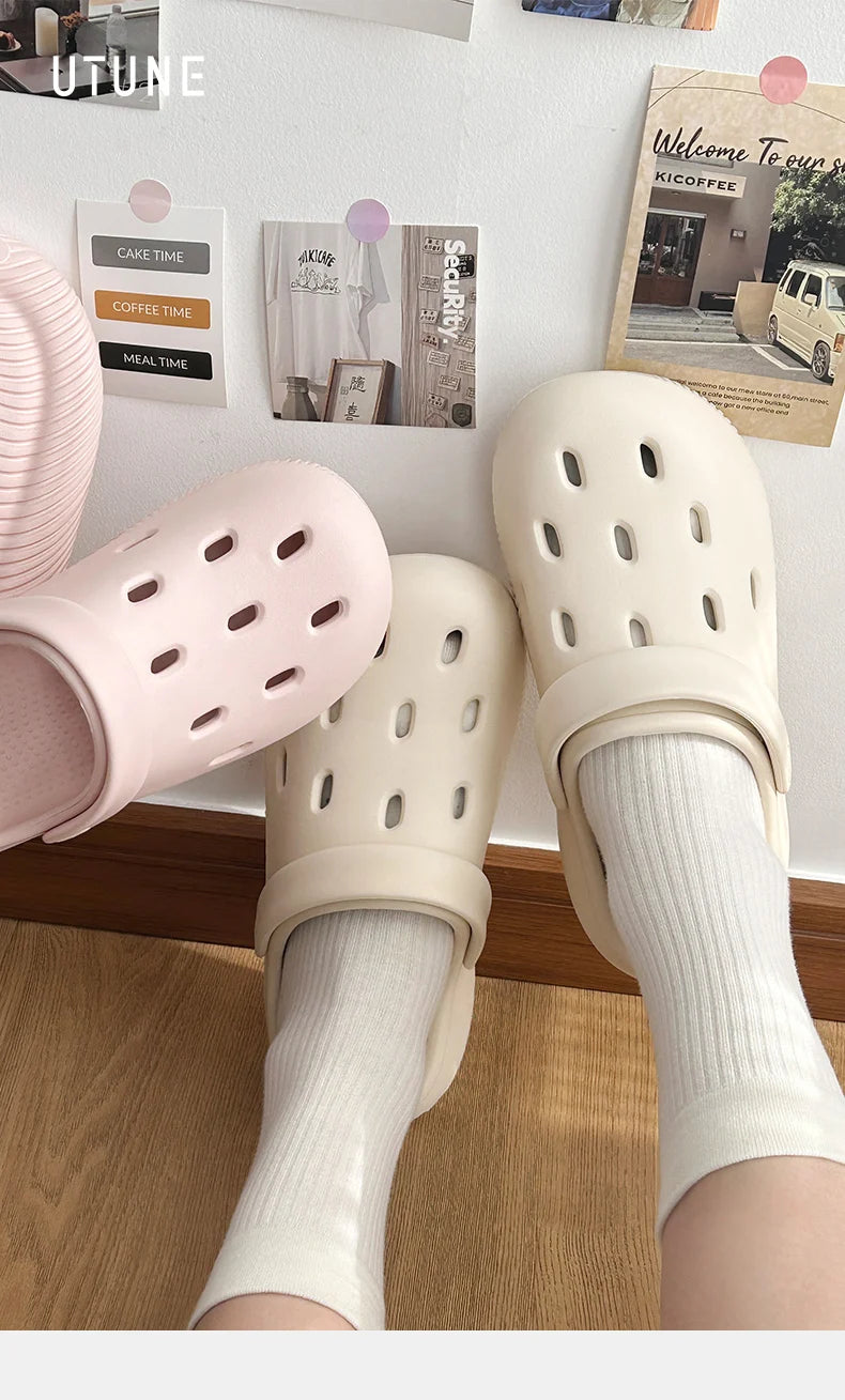 UTUNE 2025 Summer New Design Lightweight Breathable Clogs Unisex Non-Slip Slippers  Beach Sandals Trendy Comfortable Casual Shoe